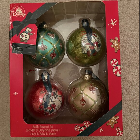 Disney Ornament Set - Holiday Cheer - Mickey & Minnie Bauble - Picture 1 of 2
